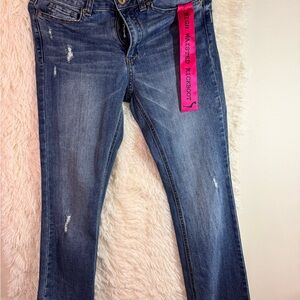 Dollhouse High Rise Blue Jeans with Distressed Details